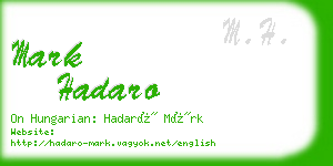 mark hadaro business card